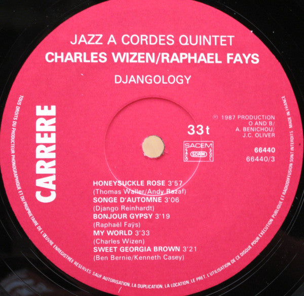 Jazz A Cordes Quintet - Djangology (2xVinyl, LP, Album) Good Plus (G+) / Good Plus (G+)