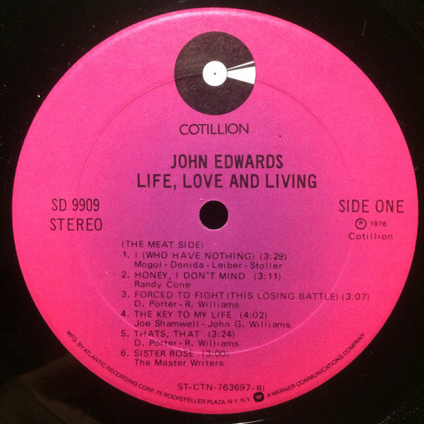 John Edwards (3) - Life, Love And Living (Vinyl, LP, Album) Very Good (VG) / Very Good (VG)