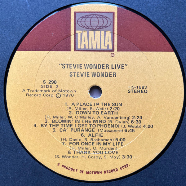 Stevie Wonder - Stevie Wonder Live (Vinyl, LP, Album, Stereo) Very Good (VG) / Very Good (VG)