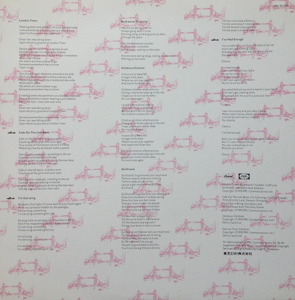 Wings (2) - London Town (Vinyl, LP, Album, Stereo)