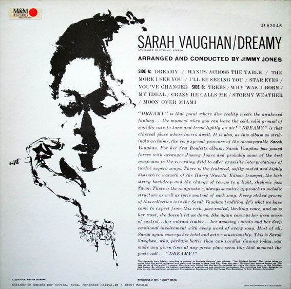 Sarah Vaughan - Dreamy (Vinyl, LP, Album, Reissue, Stereo) Good Plus (G+) / Good Plus (G+)