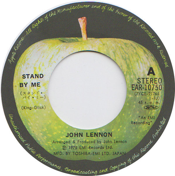 John Lennon - Stand By Me / Move Over Ms. L (Vinyl, 7", 45 RPM, Single, Stereo) Very Good Plus (VG+) / Very Good (VG)