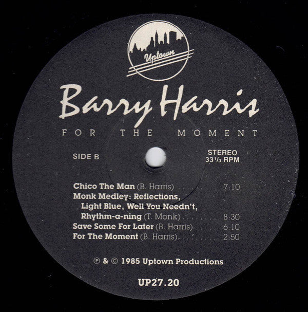Barry Harris (2) - For The Moment (Vinyl, LP, Album) Very Good Plus (VG+) / Very Good Plus (VG+)