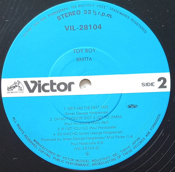 Sinitta - Toy Boy (Vinyl, LP, Album, Stereo) Near Mint (NM or M-) / Very Good Plus (VG+)