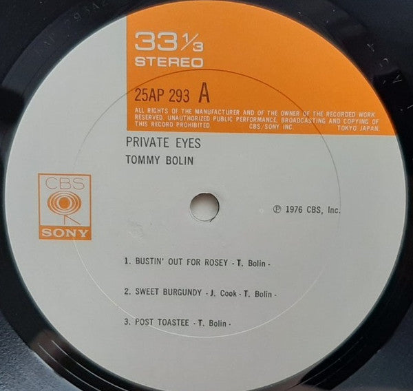 Tommy Bolin - Private Eyes (Vinyl, LP, Album)