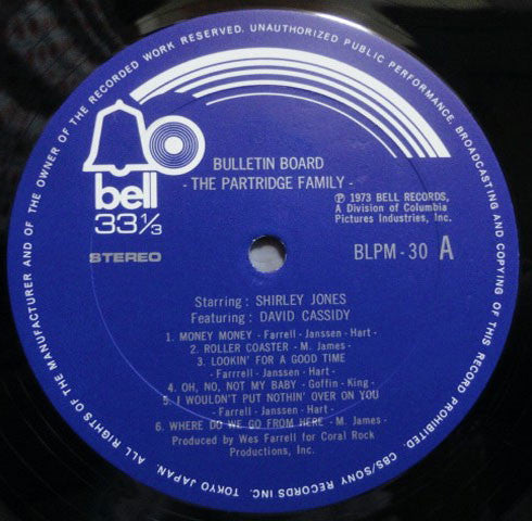 The Partridge Family - Bulletin Board (Vinyl, LP, Album) Very Good Plus (VG+) / Very Good (VG)
