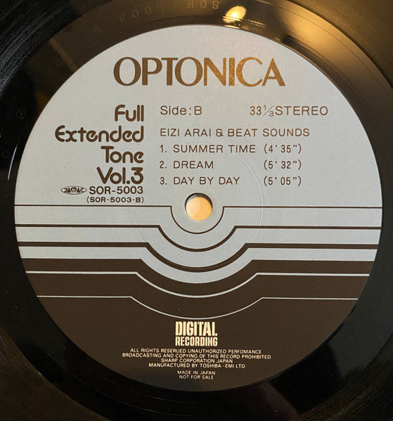 Yuri Tashiro Piano Trio - Optonica -  Full Extended Tone Vol. 3 (Vinyl, LP, Album, Promo, Stereo) Very Good Plus (VG+) / Very Good Plus (VG+)