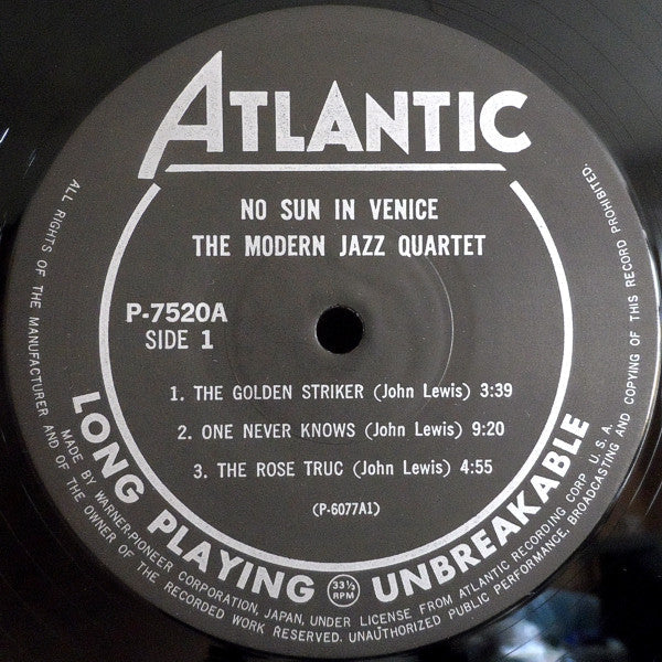 The Modern Jazz Quartet - No Sun In Venice (Vinyl, LP, Album, Reiss...