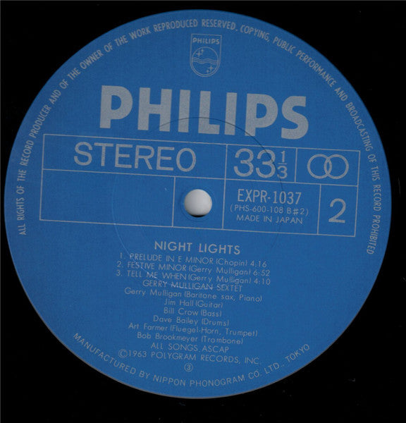Gerry Mulligan - Night Lights (Vinyl, LP, Album, Reissue, Stereo) Near Mint (NM or M-) / Very Good Plus (VG+)