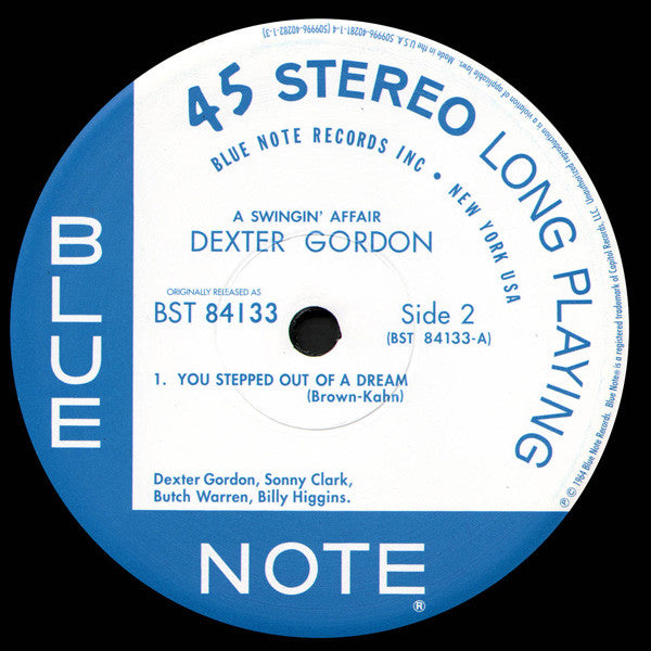 Dexter Gordon - A Swingin' Affair (2xVinyl, LP, 45 RPM, Album, Limited Edition, Numbered, Reissue, Remastered, Stereo) Very Good (VG) / Very Good Plus (VG+)