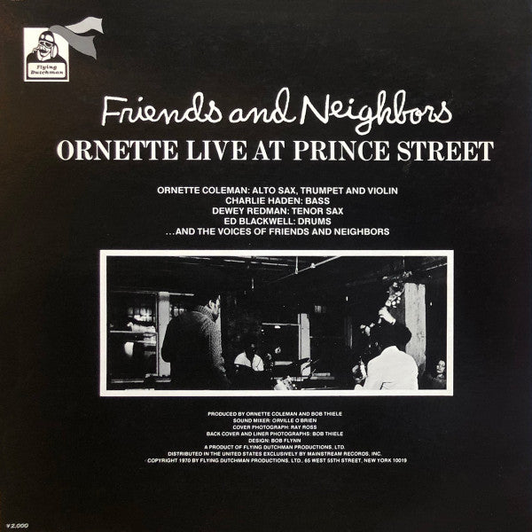 Ornette Coleman - Friends And Neighbors - Ornette Live At Prince Street (Vinyl, LP, Album) Good Plus (G+) / Good Plus (G+)