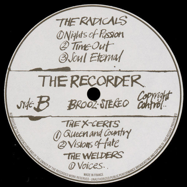 Various - The Recorder (Vinyl, LP, Compilation) Very Good (VG) / Very Good (VG)