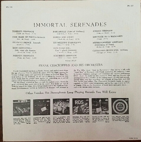 Frank Chacksfield & His Orchestra - Immortal Serenades (Vinyl, LP, Album, Stereo) Near Mint (NM or M-) / Very Good Plus (VG+)