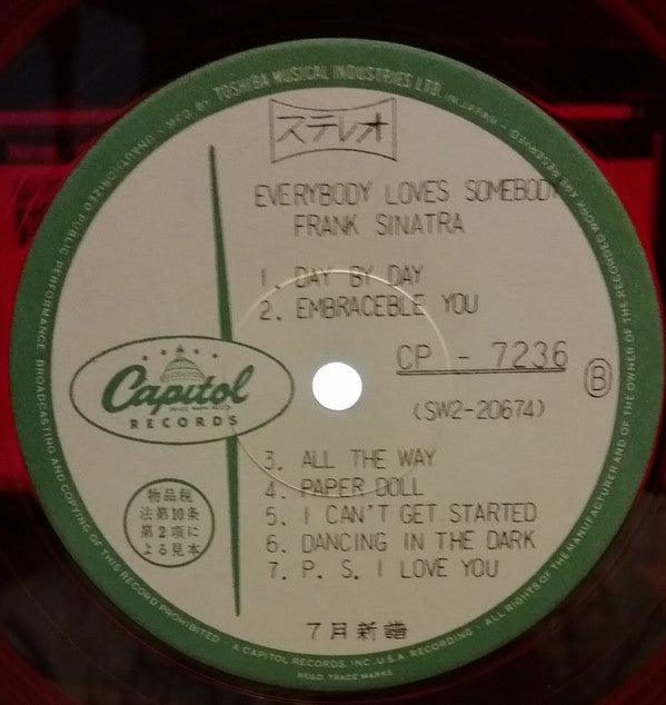 Frank Sinatra - Everybody Loves Somebody (Vinyl, LP, Compilation, Test Pressing, Stereo) Very Good Plus (VG+) / Very Good (VG)