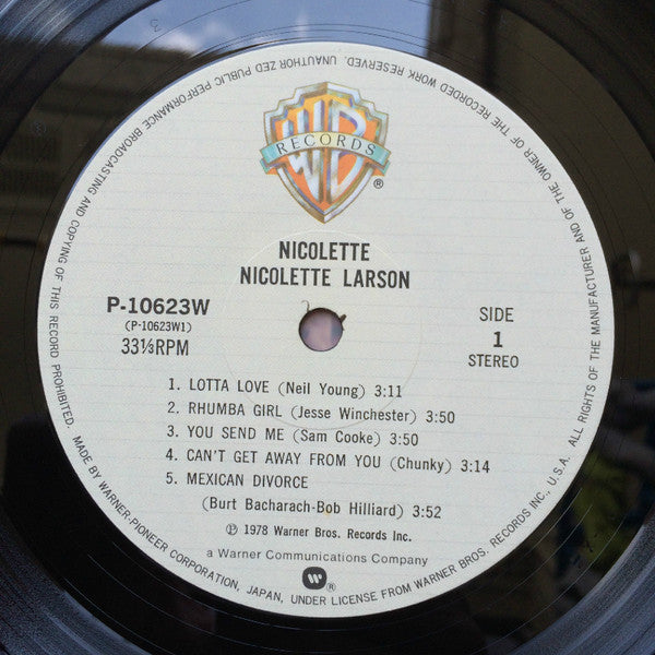 Nicolette Larson - Nicolette (Vinyl, LP, Album) Very Good (VG) / Very Good Plus (VG+)