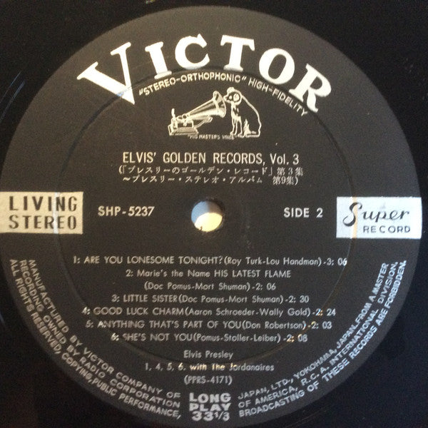 Elvis Presley - Elvis' Golden Records, Vol. 3 (Vinyl, LP, Compilation, Stereo) Good Plus (G+) / Good Plus (G+)