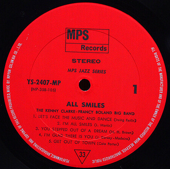Clarke-Boland Big Band - All Smiles (Vinyl, LP, Album) Very Good Plus (VG+) / Very Good Plus (VG+)