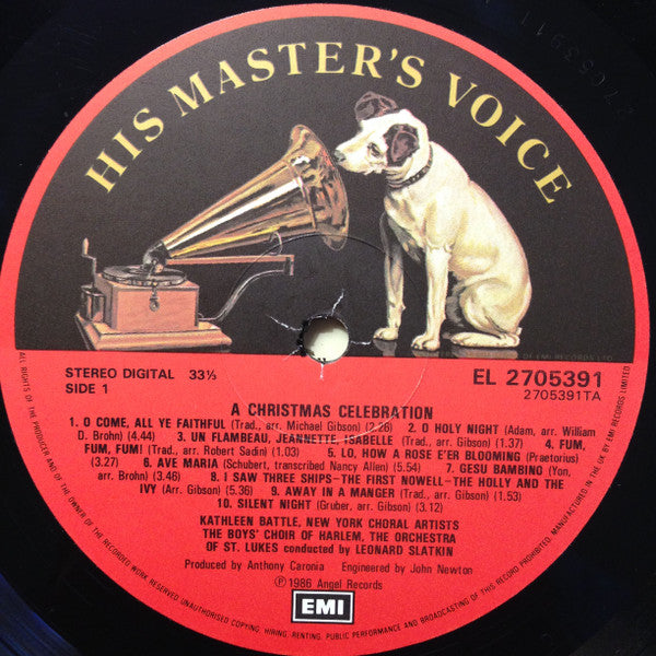 Kathleen Battle - A Christmas Celebration (Vinyl, LP) Very Good (VG) / Very Good (VG)