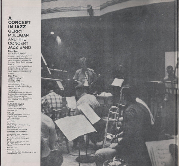 Gerry Mulligan & The Concert Jazz Band - Gerry Mulligan Presents A Concert In Jazz (Vinyl, LP, Album, Reissue, Stereo) Very Good (VG) / Very Good (VG)