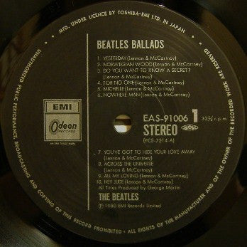 The Beatles - The Beatles Ballads (20 Original Tracks) (Vinyl, LP, Compilation, Stereo) Very Good Plus (VG+) / Very Good Plus (VG+)
