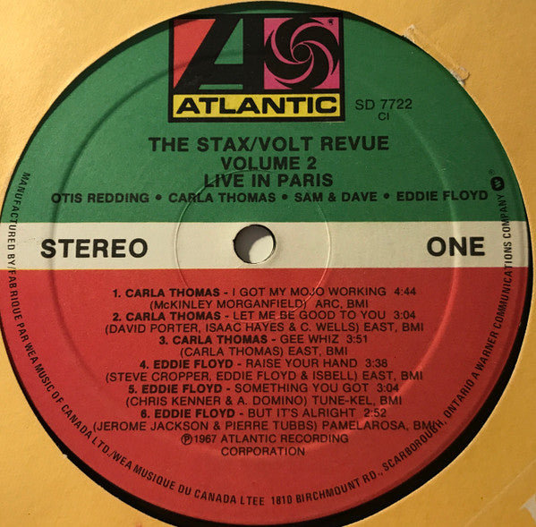 Various - The Stax / Volt Revue, Volume 2,  Live In Paris (Vinyl, LP, Album, Stereo, Repress) Very Good (VG) / Very Good (VG)