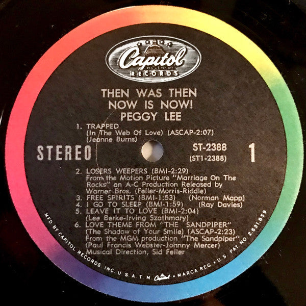 Peggy Lee - Then Was Then And Now Is Now (Vinyl, LP, Album) Very Good (VG) / Very Good (VG)