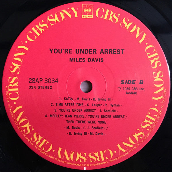 Miles Davis - You're Under Arrest (Vinyl, LP, Album)