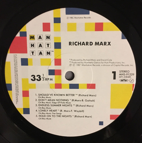 Richard Marx - Richard Marx (Vinyl, LP, Album) Very Good Plus (VG+) / Very Good (VG)