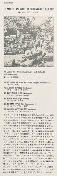 Ike Quebec - It Might As Well Be Spring (Vinyl, LP, Album, Reissue, Stereo) Near Mint (NM or M-) / Near Mint (NM or M-)
