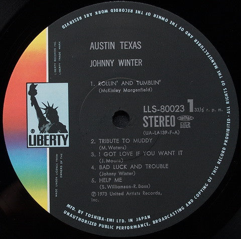Johnny Winter - Austin Texas (Vinyl, LP, Album) Very Good Plus (VG+) / Very Good Plus (VG+)