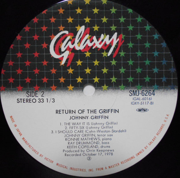 Johnny Griffin - Return Of The Griffin (Vinyl, LP, Album) Very Good (VG) / Very Good (VG)