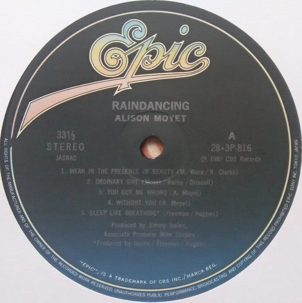 Alison Moyet - Raindancing (Vinyl, LP, Album) Near Mint (NM or M-) / Near Mint (NM or M-)