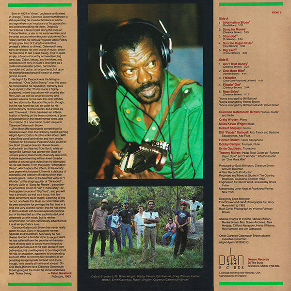 Clarence "Gatemouth" Brown - One More Mile (Vinyl, LP, Album) Very Good Plus (VG+) / Very Good Plus (VG+)