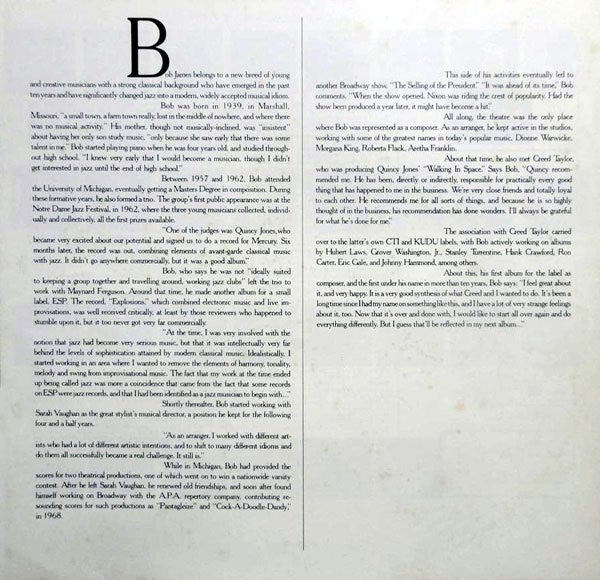 Bob James - One (Vinyl, LP, Album, Limited Edition, Reissue, Stereo)