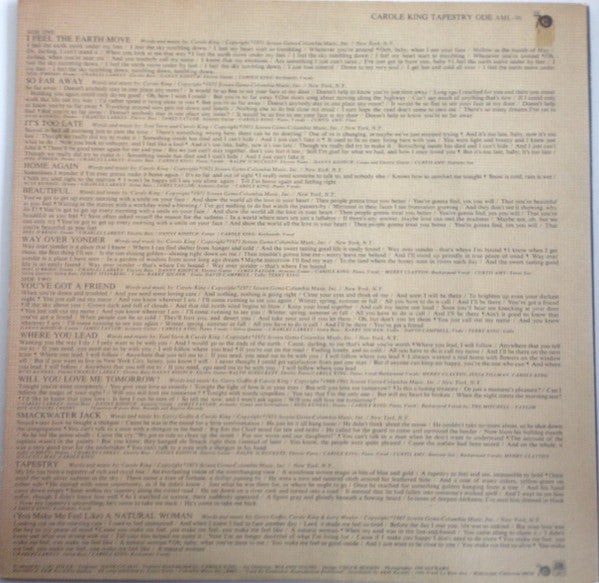 Carole King - Tapestry (Vinyl, LP, Album) Very Good (VG) / Very Good Plus (VG+)
