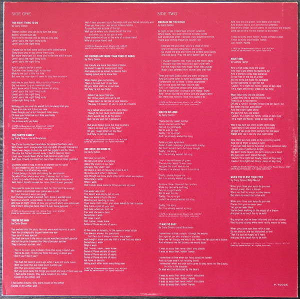 Carly Simon - No Secrets (Vinyl, LP, Album, Repress)