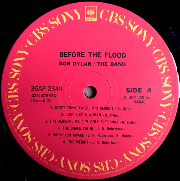 Bob Dylan - Before The Flood (Vinyl, LP, Album, Reissue)