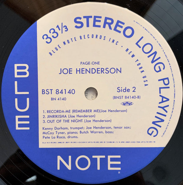 Joe Henderson - Page One (Vinyl, LP, Album, Limited Edition, Reissue, Stereo) Near Mint (NM or M-) / Near Mint (NM or M-)