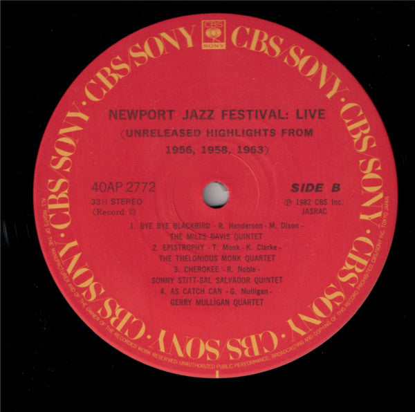Various - Newport Jazz Festival: Live (Unreleased Highlights From 1956, 1958, 1963) (2xVinyl, LP) Very Good Plus (VG+) / Very Good (VG)