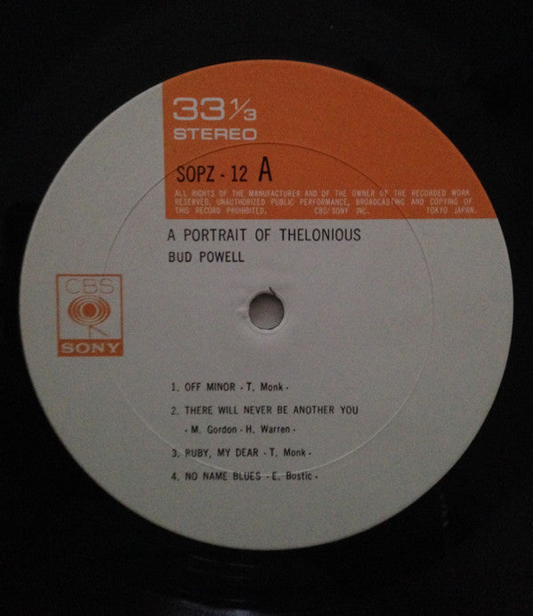 Bud Powell - A Portrait Of Thelonious (Vinyl, LP, Album, Reissue, S...