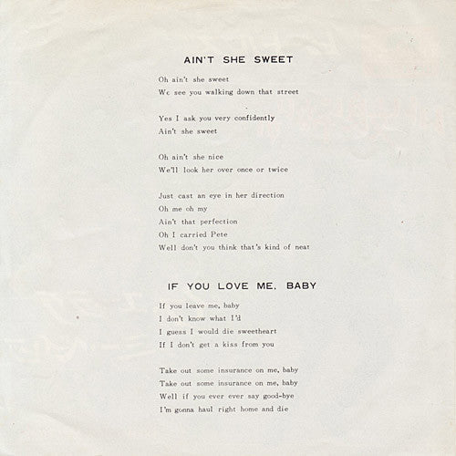 The Beatles - Ain't She Sweet / If You Love Me Baby (Vinyl, 7", 45 RPM, Single, Mono) Very Good (VG) / Very Good (VG)