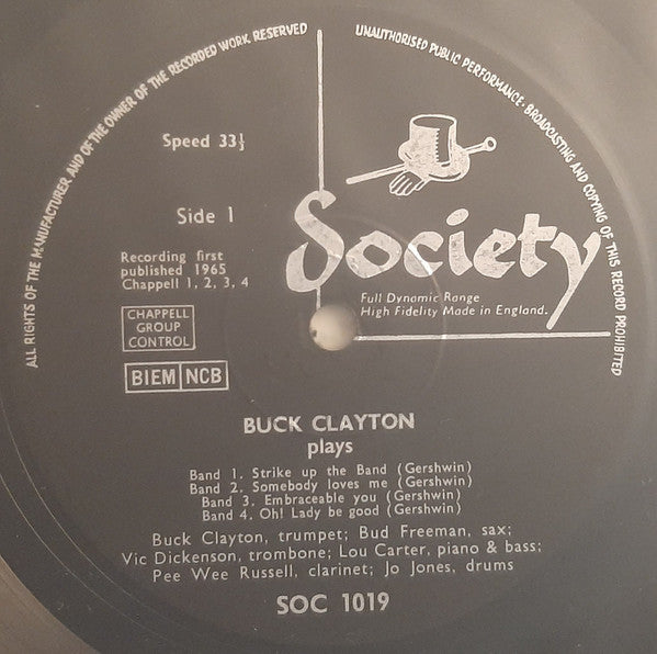 Buck Clayton - Buck Clayton Plays (Vinyl, LP, Album, Mono) Very Good (VG) / Very Good (VG)