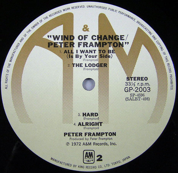 Peter Frampton - Wind Of Change (Vinyl, LP, Album, Reissue)