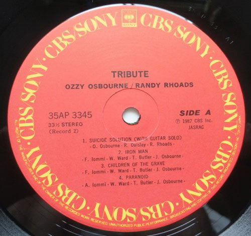 Ozzy Osbourne - Randy Rhoads Tribute (2xVinyl, LP, Album) Near Mint (NM or M-) / Near Mint (NM or M-)