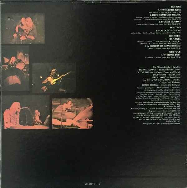 The Allman Brothers Band - The Allman Brothers Band At Fillmore East (2xVinyl, LP, Album, Reissue, Stereo) Near Mint (NM or M-) / Very Good Plus (VG+)
