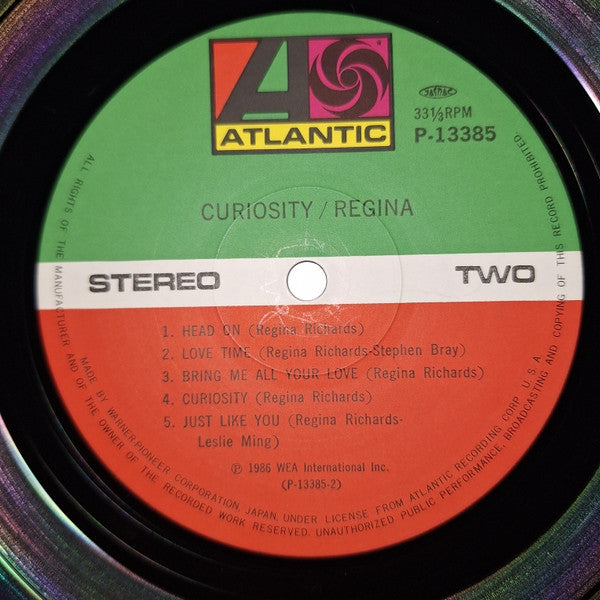 Regina (2) - Curiosity (Vinyl, LP, Album) Near Mint (NM or M-) / Very Good Plus (VG+)