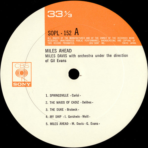Miles Davis + 19 - Miles Ahead (Vinyl, LP, Album, Mono, Reissue) Near Mint (NM or M-) / Very Good Plus (VG+)