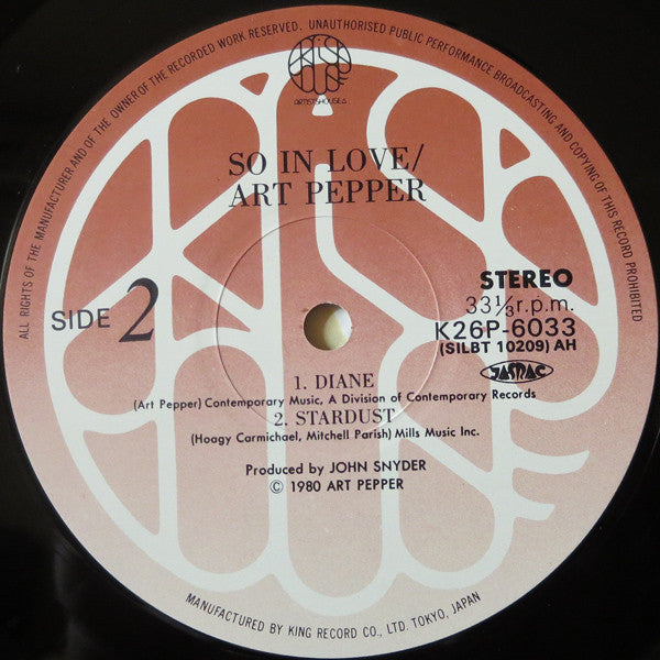 Art Pepper - So In Love (Vinyl, LP, Album)