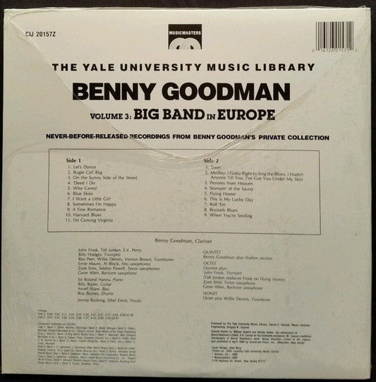 Benny Goodman - The Benny Goodman Yale Archives - Volume 3: Big Band In Europe (Vinyl, LP, Stereo) Mint (M) / Mint (M)