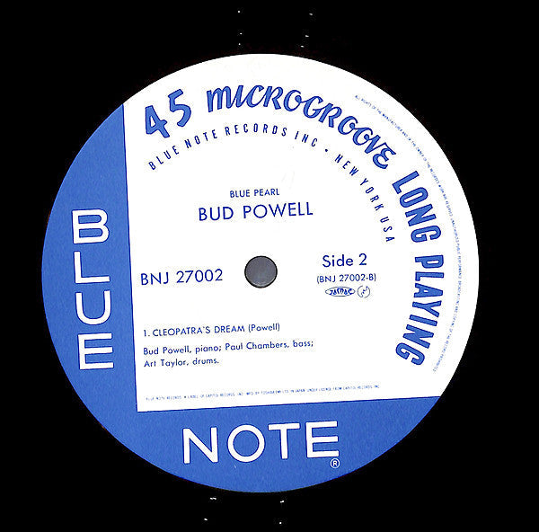 Bud Powell - Blue Pearl (Vinyl, 12", 45 RPM, Single, Compilation, Limited Edition, Stereo) Very Good Plus (VG+) / Very Good Plus (VG+)